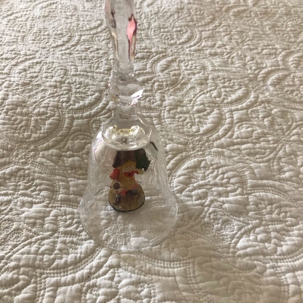 Dolfi Vintage Lead Crystal Bell With Figurine Inside